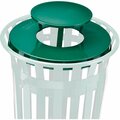 Global Industrial Steel Rain Bonnet Lid For 36 Gallon Trash Can, Green 260CP786